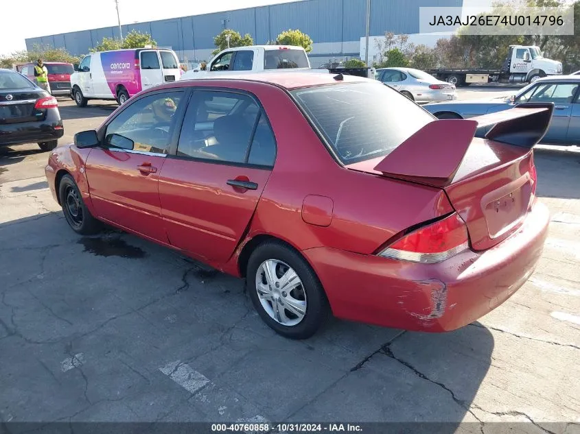 JA3AJ26E74U014796 2004 Mitsubishi Lancer Es