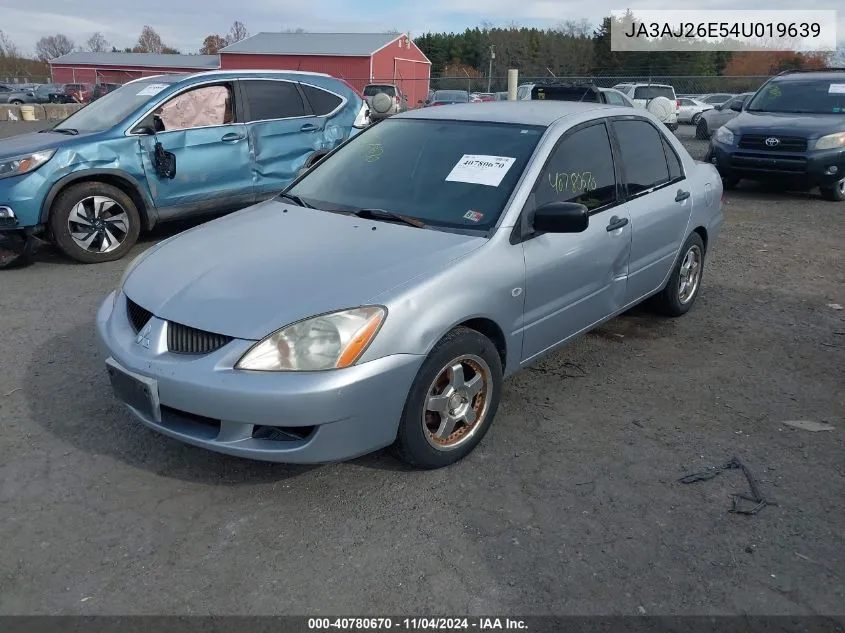 2004 Mitsubishi Lancer Es VIN: JA3AJ26E54U019639 Lot: 40780670