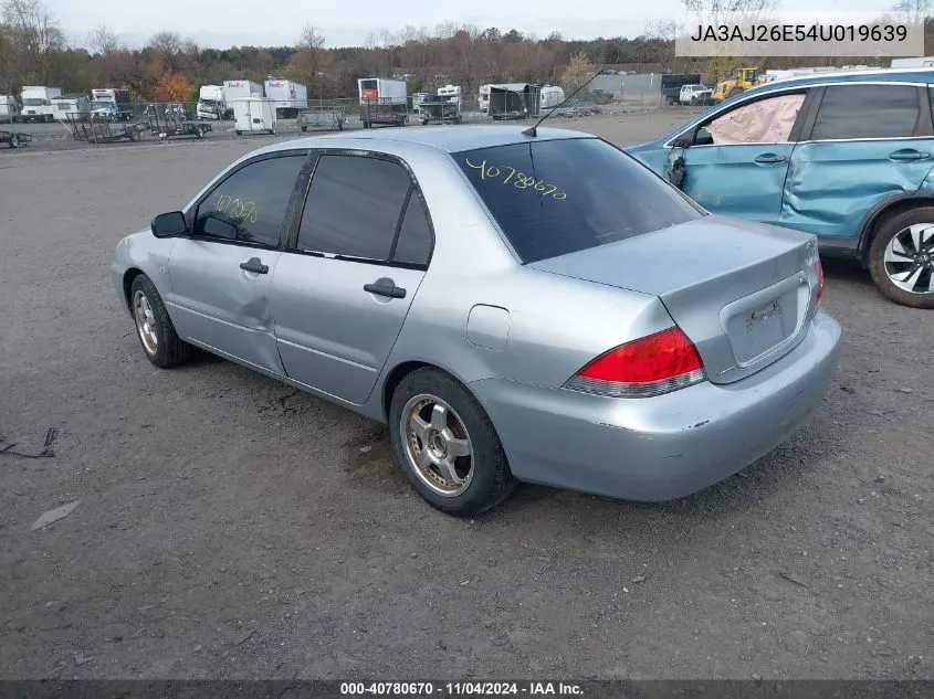 2004 Mitsubishi Lancer Es VIN: JA3AJ26E54U019639 Lot: 40780670