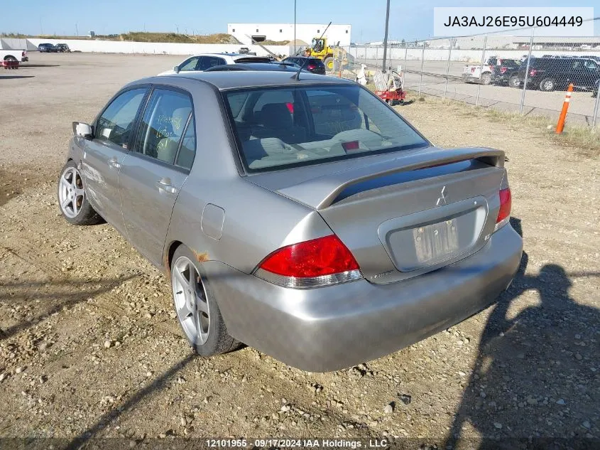 2005 Mitsubishi Lancer VIN: JA3AJ26E95U604449 Lot: 12101955