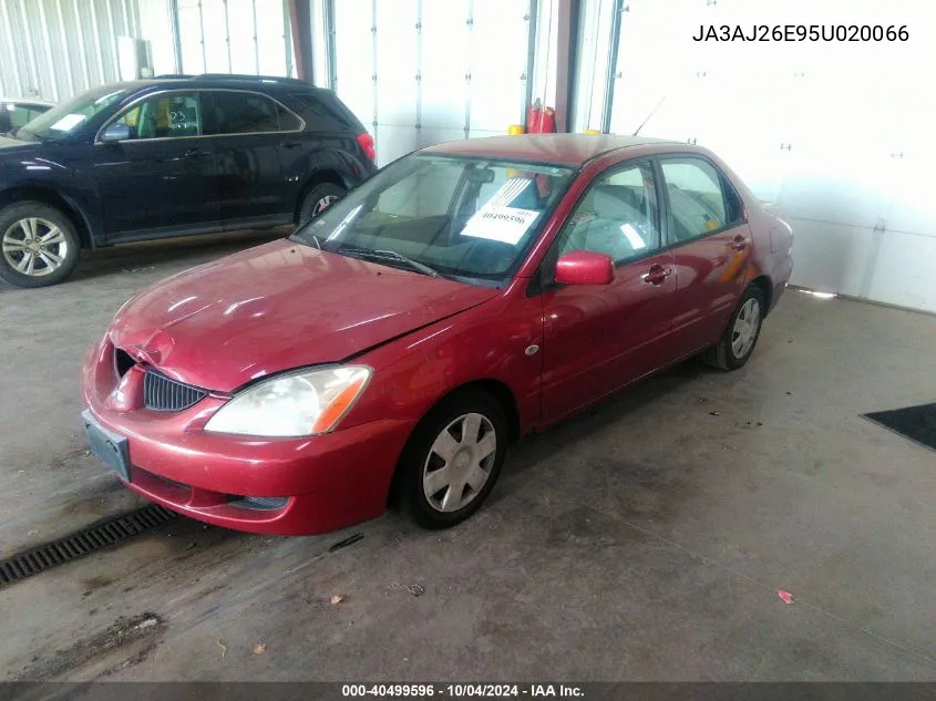 2005 Mitsubishi Lancer Es VIN: JA3AJ26E95U020066 Lot: 40499596