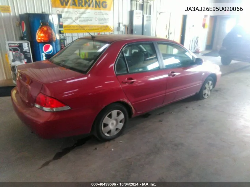 2005 Mitsubishi Lancer Es VIN: JA3AJ26E95U020066 Lot: 40499596