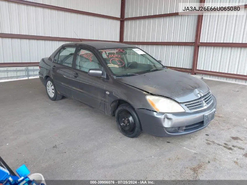 2006 Mitsubishi Lancer Es/Se VIN: JA3AJ26E66U065080 Lot: 39956076