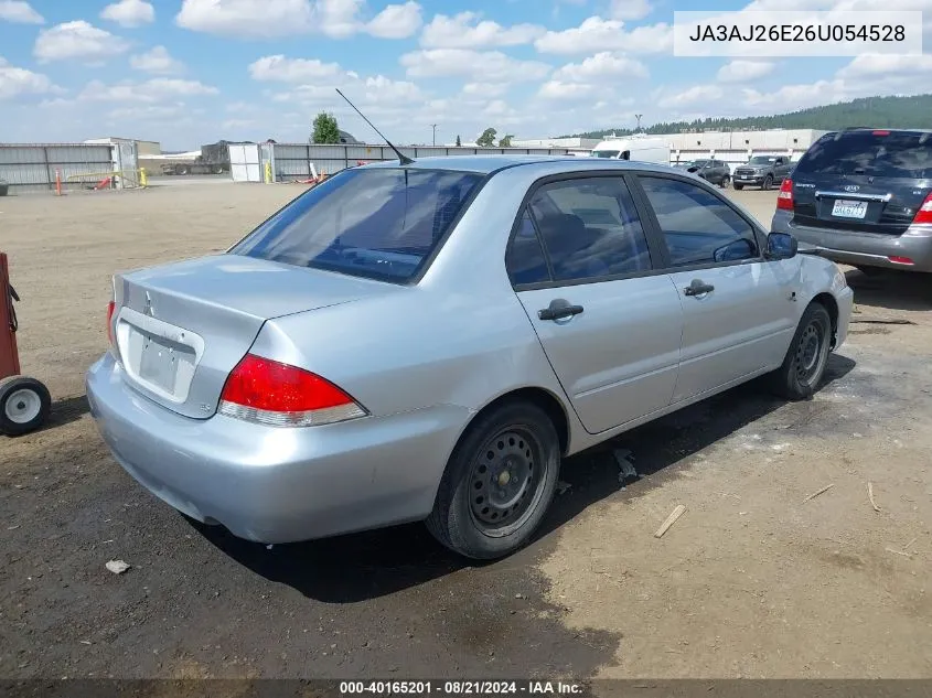 2006 Mitsubishi Lancer Es/Se VIN: JA3AJ26E26U054528 Lot: 40165201