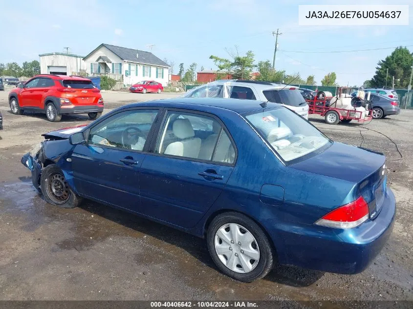 2006 Mitsubishi Lancer Es/Se VIN: JA3AJ26E76U054637 Lot: 40406642