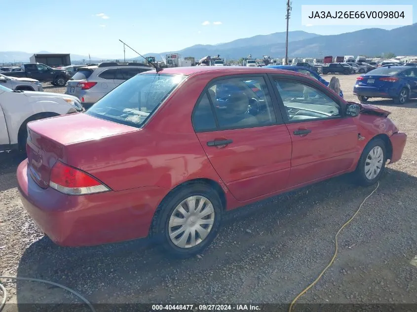 2006 Mitsubishi Lancer Es/Se VIN: JA3AJ26E66V009804 Lot: 40448477