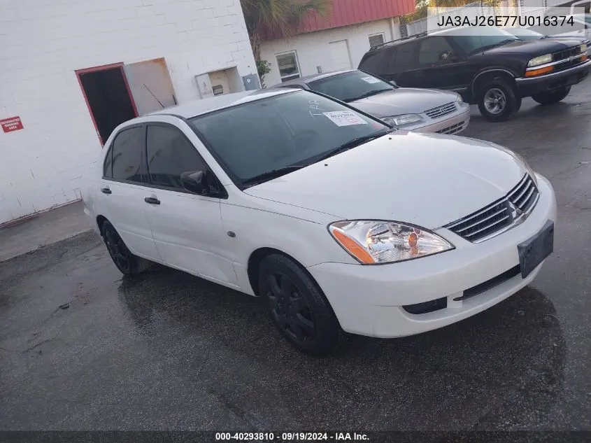 2007 Mitsubishi Lancer Es VIN: JA3AJ26E77U016374 Lot: 40293810