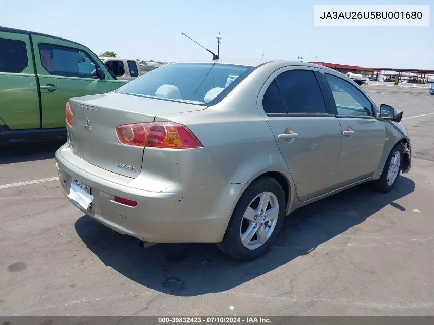 JA3AU26U58U001680 2008 Mitsubishi Lancer De/Es