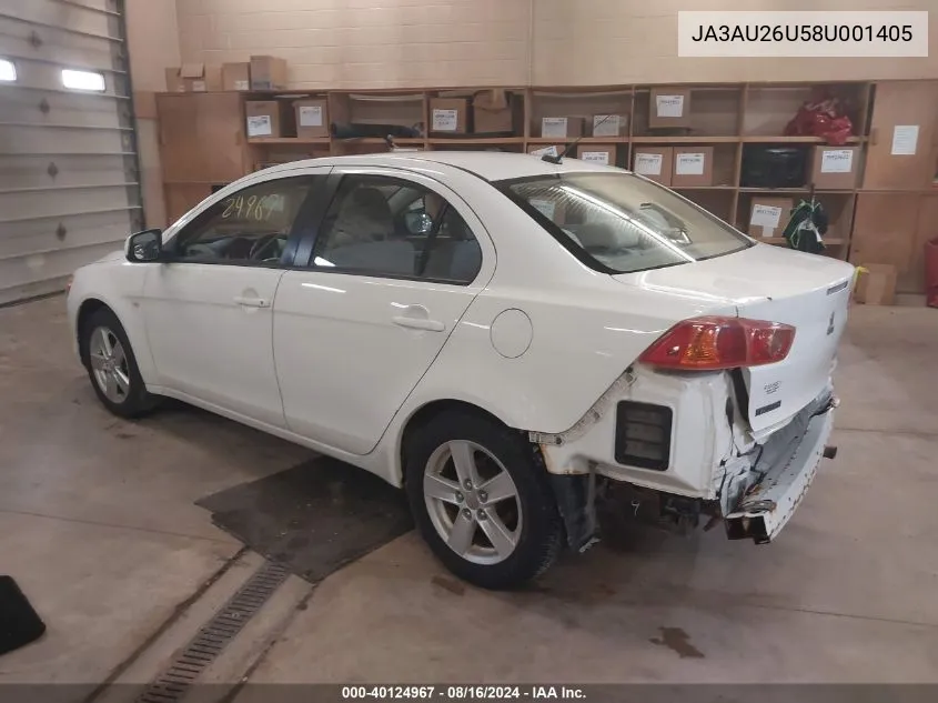 JA3AU26U58U001405 2008 Mitsubishi Lancer Es