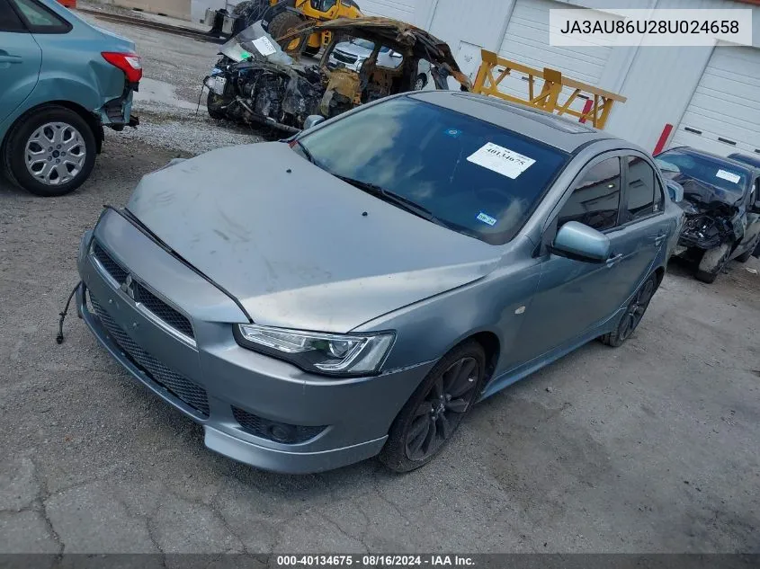 2008 Mitsubishi Lancer Gts VIN: JA3AU86U28U024658 Lot: 40134675