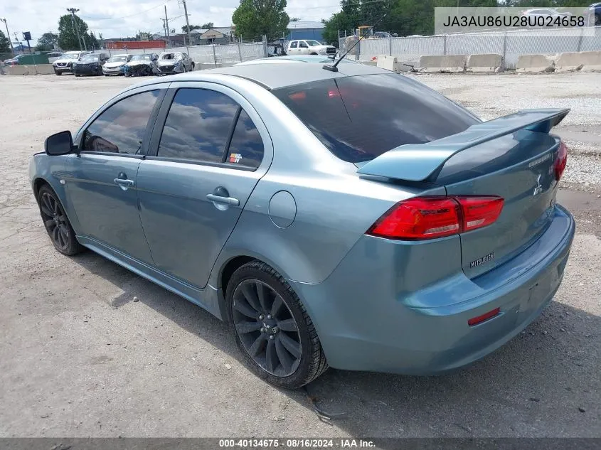 2008 Mitsubishi Lancer Gts VIN: JA3AU86U28U024658 Lot: 40134675