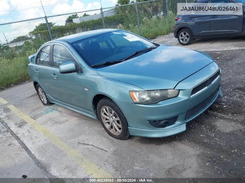 2008 Mitsubishi Lancer Gts VIN: JA3AU86U48U026461 Lot: 40239053