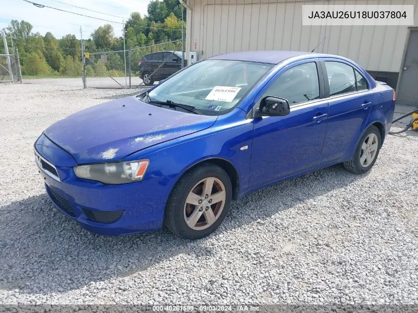 2008 Mitsubishi Lancer De/Es VIN: JA3AU26U18U037804 Lot: 40261599