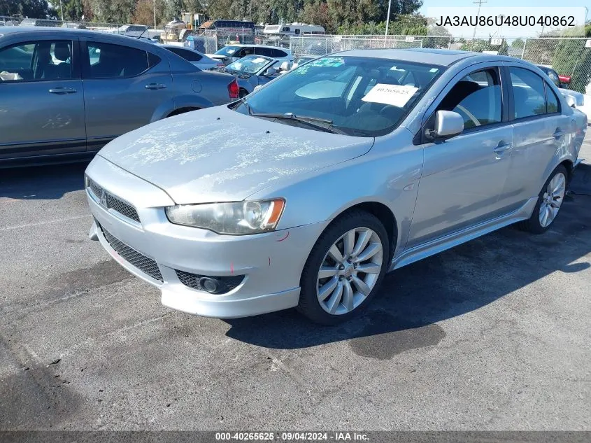 JA3AU86U48U040862 2008 Mitsubishi Lancer Gts