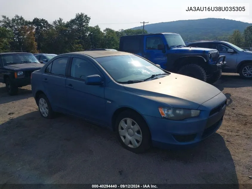 2008 Mitsubishi Lancer De VIN: JA3AU16U38U035305 Lot: 40294440