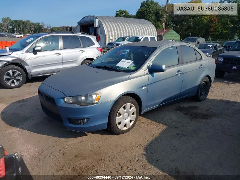 2008 Mitsubishi Lancer De VIN: JA3AU16U38U035305 Lot: 40294440