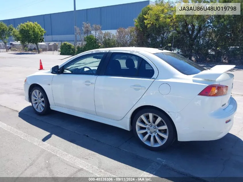 2008 Mitsubishi Lancer Gts VIN: JA3AU86U48U019798 Lot: 40335306