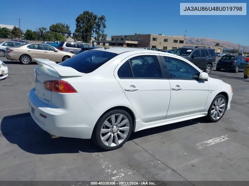 2008 Mitsubishi Lancer Gts VIN: JA3AU86U48U019798 Lot: 40335306