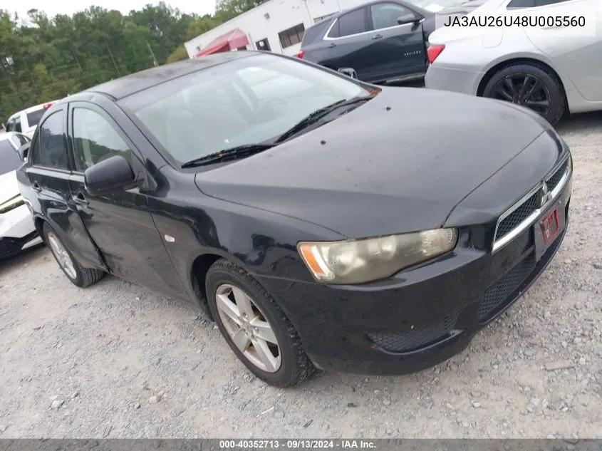 2008 Mitsubishi Lancer De/Es VIN: JA3AU26U48U005560 Lot: 40352713