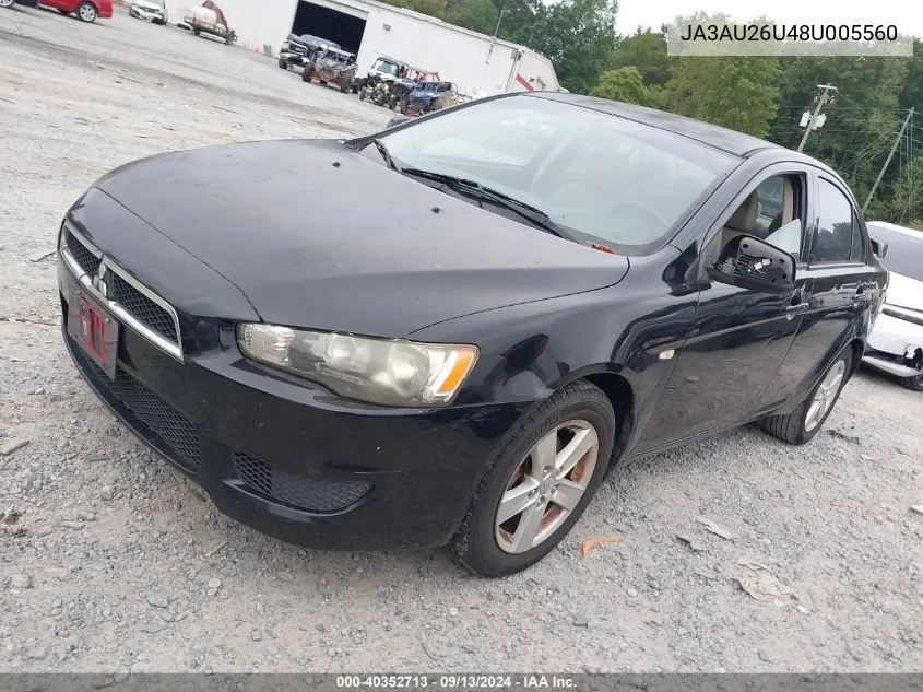 2008 Mitsubishi Lancer De/Es VIN: JA3AU26U48U005560 Lot: 40352713