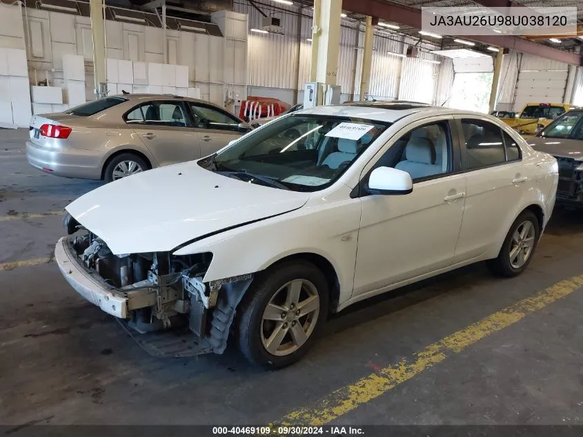 2008 Mitsubishi Lancer De/Es VIN: JA3AU26U98U038120 Lot: 40469109