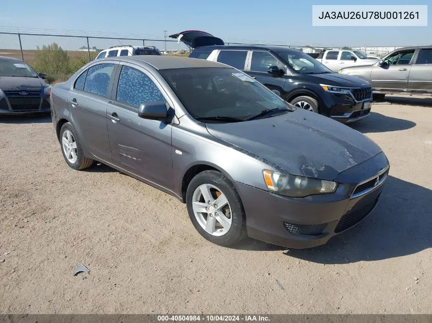 2008 Mitsubishi Lancer De/Es VIN: JA3AU26U78U001261 Lot: 40504984