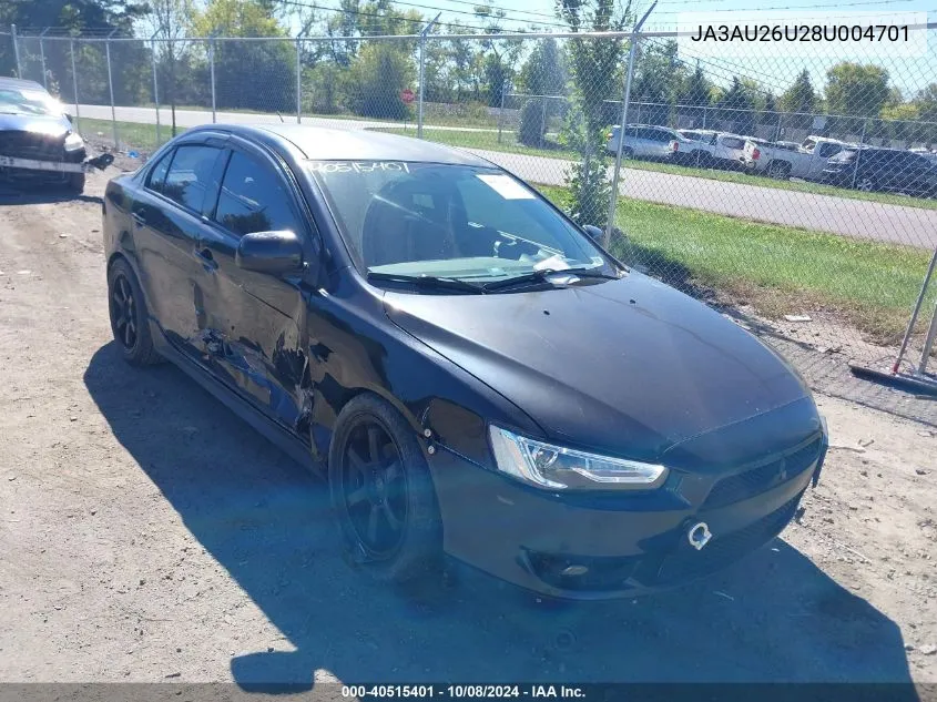 2008 Mitsubishi Lancer De/Es VIN: JA3AU26U28U004701 Lot: 40515401