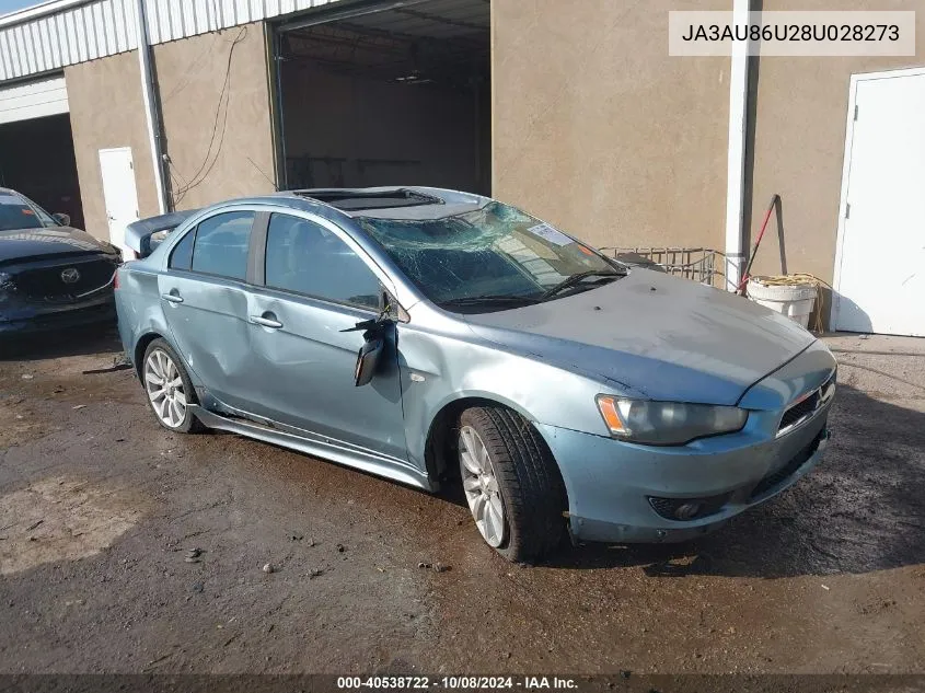 2008 Mitsubishi Lancer Gts VIN: JA3AU86U28U028273 Lot: 40538722