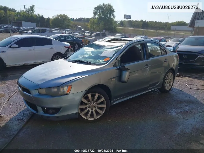 2008 Mitsubishi Lancer Gts VIN: JA3AU86U28U028273 Lot: 40538722