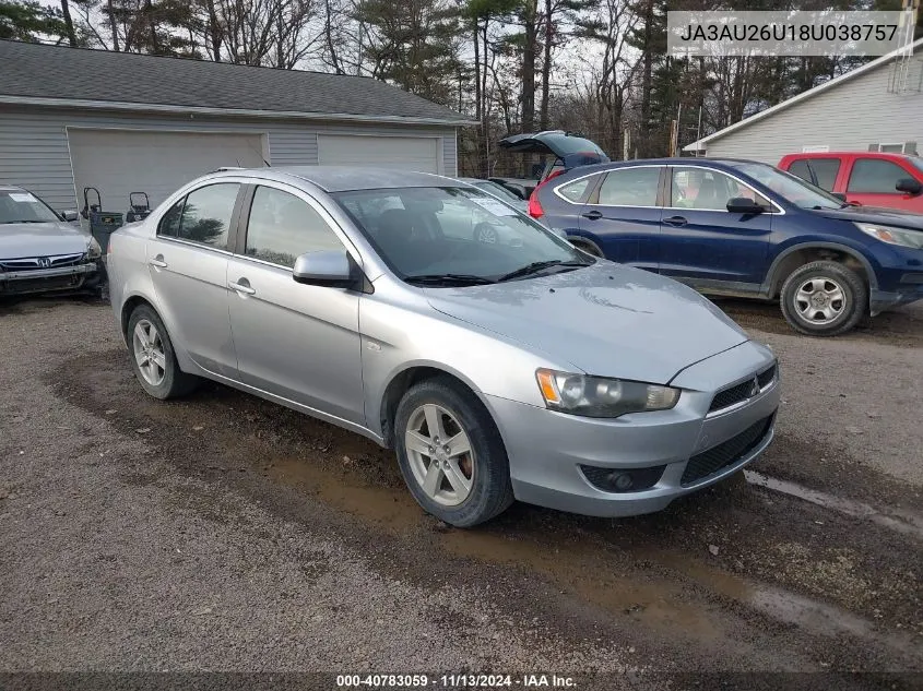 2008 Mitsubishi Lancer De/Es VIN: JA3AU26U18U038757 Lot: 40783059