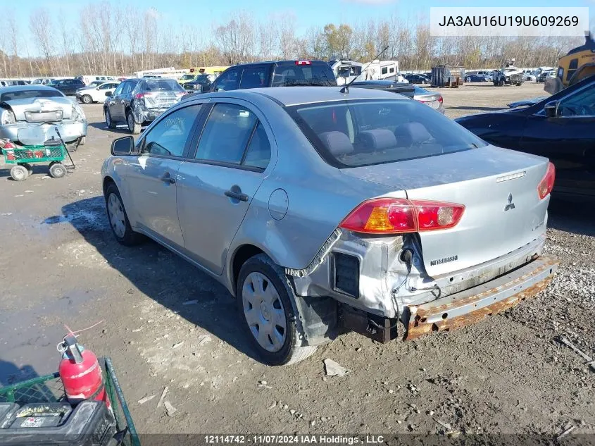 2009 Mitsubishi Lancer De VIN: JA3AU16U19U609269 Lot: 12114742