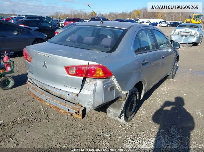 2009 Mitsubishi Lancer De VIN: JA3AU16U19U609269 Lot: 12114742