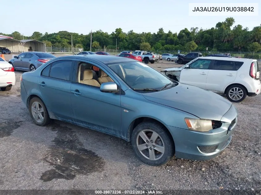 2009 Mitsubishi Lancer Es/Es-Sport VIN: JA3AU26U19U038842 Lot: 39873236