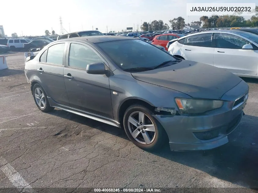 2009 Mitsubishi Lancer Es/Es-Sport VIN: JA3AU26U59U020232 Lot: 40058245