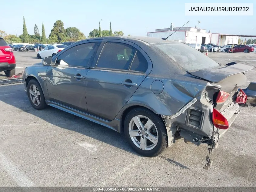 2009 Mitsubishi Lancer Es/Es-Sport VIN: JA3AU26U59U020232 Lot: 40058245