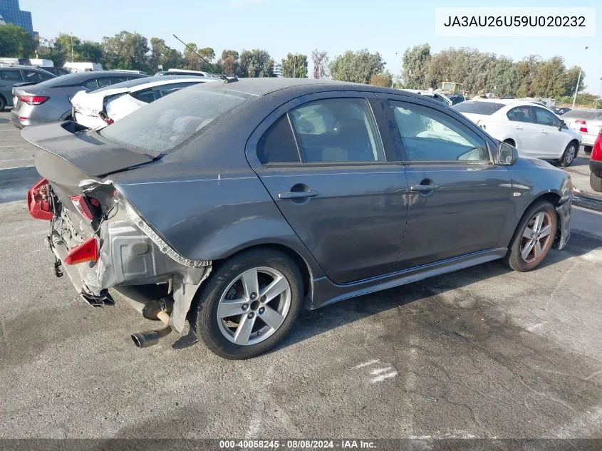 2009 Mitsubishi Lancer Es/Es-Sport VIN: JA3AU26U59U020232 Lot: 40058245