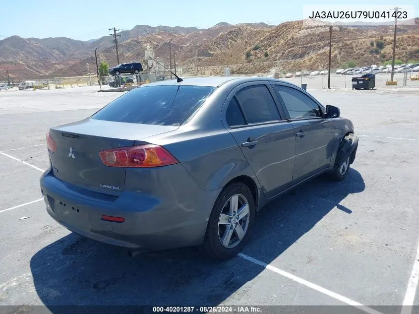 2009 Mitsubishi Lancer Es/Es-Sport VIN: JA3AU26U79U041423 Lot: 40201287