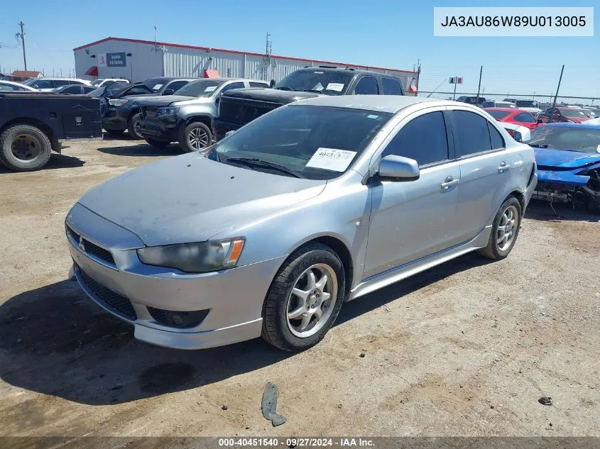 2009 Mitsubishi Lancer Gts VIN: JA3AU86W89U013005 Lot: 40451540