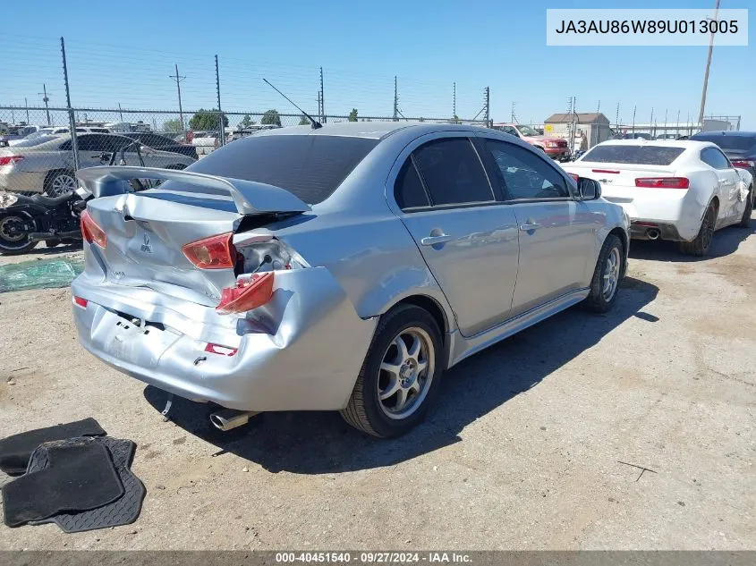 2009 Mitsubishi Lancer Gts VIN: JA3AU86W89U013005 Lot: 40451540