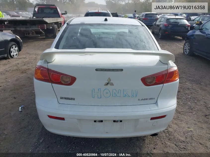 2009 Mitsubishi Lancer Gts VIN: JA3AU86W19U016358 Lot: 40520984