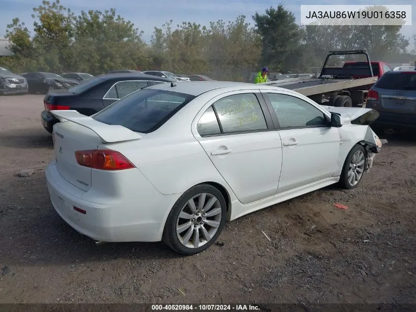 2009 Mitsubishi Lancer Gts VIN: JA3AU86W19U016358 Lot: 40520984