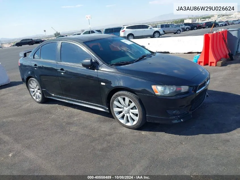 2009 Mitsubishi Lancer Gts VIN: JA3AU86W29U026624 Lot: 40558489