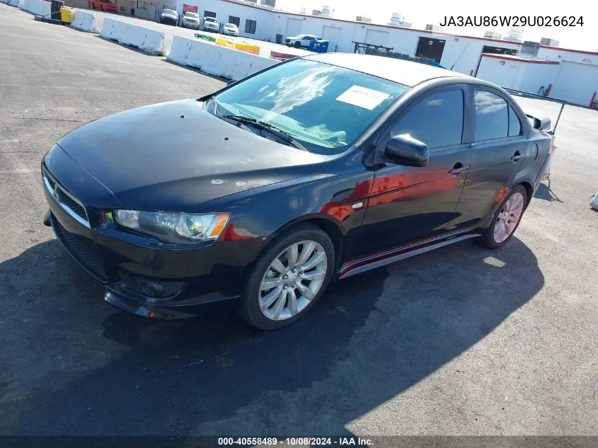 2009 Mitsubishi Lancer Gts VIN: JA3AU86W29U026624 Lot: 40558489