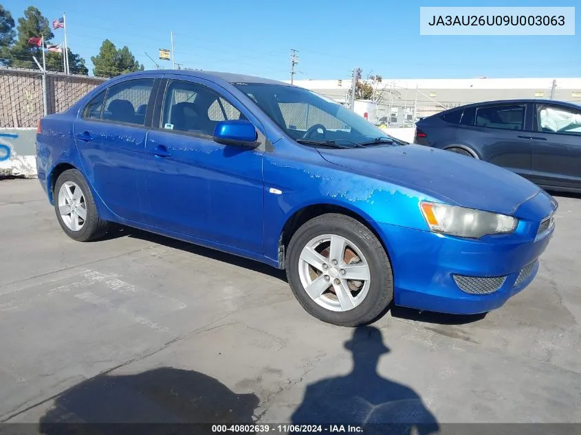 2009 Mitsubishi Lancer Es/Es-Sport VIN: JA3AU26U09U003063 Lot: 40802639