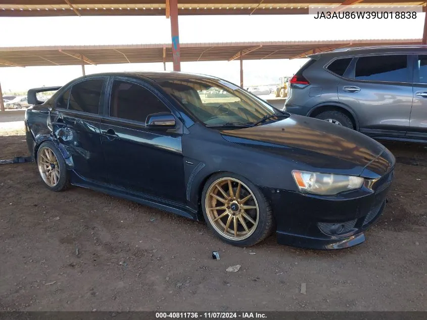 2009 Mitsubishi Lancer Gts VIN: JA3AU86W39U018838 Lot: 40811736