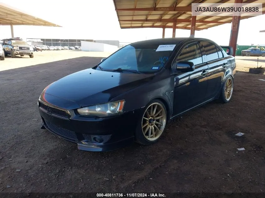 2009 Mitsubishi Lancer Gts VIN: JA3AU86W39U018838 Lot: 40811736