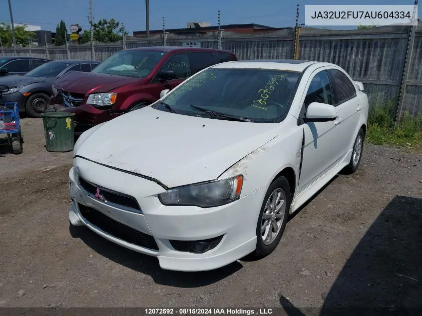 2010 Mitsubishi Lancer Es/Es Sport VIN: JA32U2FU7AU604334 Lot: 12072592