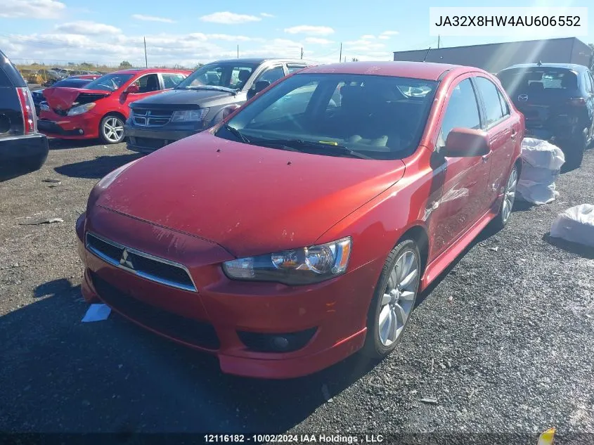 2010 Mitsubishi Lancer Gts VIN: JA32X8HW4AU606552 Lot: 12116182