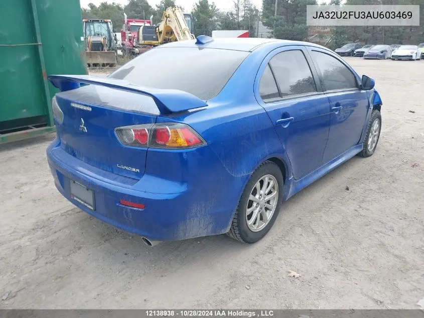 2010 Mitsubishi Lancer VIN: JA32U2FU3AU603469 Lot: 12138938