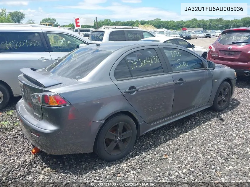 2010 Mitsubishi Lancer De VIN: JA32U1FU6AU005936 Lot: 39731400